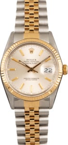 Pre-Owned Rolex Two-Tone Datejust 16013 Silver Dial