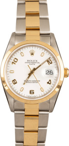 Pre Owned Rolex Date 15203 White Arabic Dial