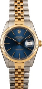 Rolex Datejust 16013 Blue Dial Certified Pre-Owned