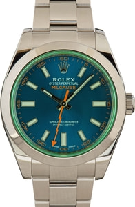 Rolex Milgauss 116400GV Blue Dial Green Crystal