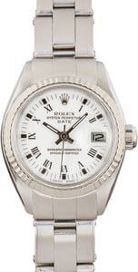 Ladies Rolex Date ref 6917 White Roman Dial