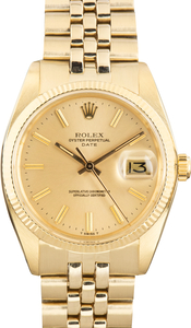 Vintage Yellow Gold Rolex Date Ref 1503 Champagne Dial