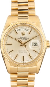 Vintage Rolex Day-Date President Ref 18038 Silver Dial