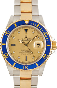 Used Rolex Submariner Ref 16613 Serti Dial