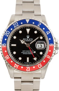 Used Stainless Steel Rolex GMT-Master II Ref 16710 Red & Blue Pepsi