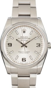 Pre-Owned Rolex Air-King ref 114200 Silver Dial