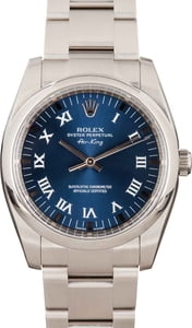 Rolex Air King 114200 Blue Roman Dial