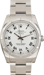 Pre-Owned Rolex Air-King White Dial ref 114210