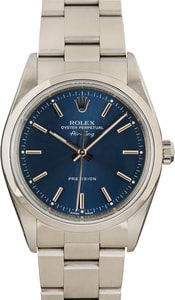 Pre-owned Rolex Air-King 14000M Blue Dial