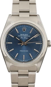 Rolex Air-King 14000 Blue Dial Stainless Oyster