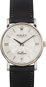 Pre-Owned Rolex Cellini Silver Dial Ref 5115 18k White Gold