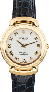 Pre-Owned Yellow Gold Rolex Cellini Ref 6622 White Dial