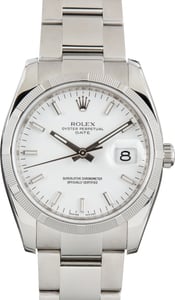 Pre-Owned Rolex Date Ref 115210 White Dial