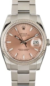 Pre-Owned Rolex Date 115234 Salmon Dial