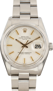 Vintage Rolex Date Stainless Steel Ref 1500 Silver Dial