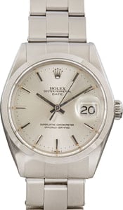 Pre-owned Rolex Date Ref 1500 Silver Dial
