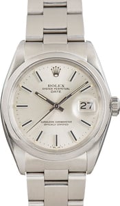 Used Rolex Date Ref 1500 Silver Dial