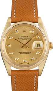 Rolex Date 1503 Champagne Diamond Dial