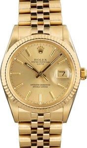 Used Rolex Date 15037 Champagne Index Dial