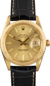 Used Rolex Date Ref 15037 Champagne Dial