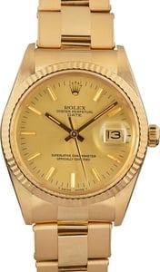 Rolex Date 15038 Yellow Gold Oyster