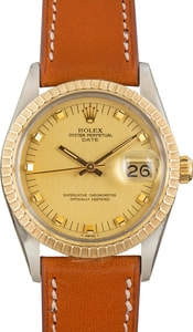 Rolex Date Two Tone 15053 Champagne Doorstop Dial
