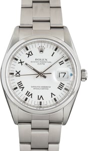 Used Rolex Date White Roman Dial Ref 15200
