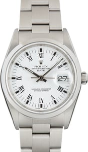 Pre-Owned Rolex Date Ref 15200 White Roman Dial