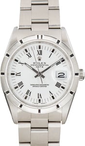 Used White Roman Dial Rolex Date 15210