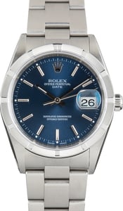 Used Stainless Steel Rolex Date Ref 15210 Blue Dial