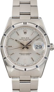 Rolex Date 15210 Steel Silver Dial