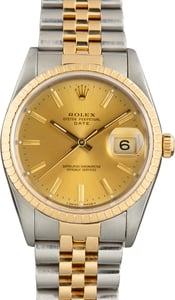 Used Rolex Date Champagne Dial Ref 15223