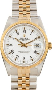 Rolex Date Ref 15223 White Roman Dial