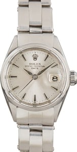 Ladies Rolex Date Stainless Steel 6516 Silver Dial