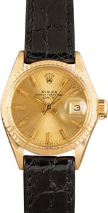 Ladies Rolex Date Champagne Dial 6517 Yellow Gold
