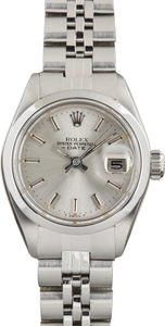Pre-Owned Stainless Steel Rolex Ladies Date Ref 6916 Silver Dial