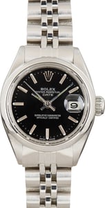 Pre-Owned Lady Rolex Date 69160 Black Dial