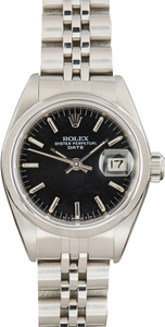 Pre-Owned Lady Rolex Date Ref 69160 Black Dial