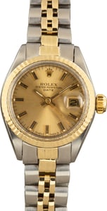 Used Ladies Rolex Date Champagne Index Dial Ref 6917