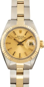 Used Two Tone Lady Rolex Datejust Ref 6917 Champagne Dial