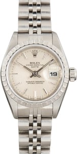 Used Ladies Rolex Date Ref 69240 Silver Tapestry Dial