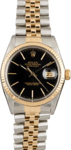 Used Rolex Datejust 16013 Black Dial Two Tone