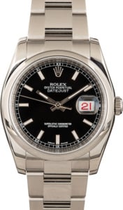 PreOwned Men's Rolex Datejust 116200 Black Dial