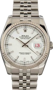 PreOwned Rolex Steel Datejust 116200 White Dial
