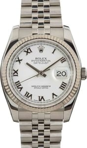 Men's Rolex Datejust 116234 White Roman Dial