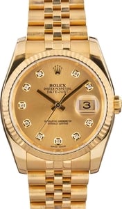Pre-Owned Rolex Datejust 36 Ref 116238 Champagne Diamond Dial