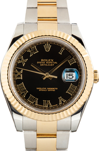 Used Rolex Datejust II Two Tone Ref 116333 Black Roman Dial