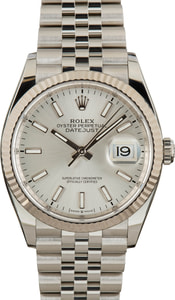 Rolex Datejust 36MM Stainless Steel, Jubilee Band Silver Chromalight Dial, B&P (2023)