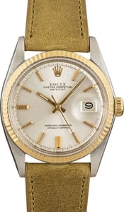 Rolex Datejust 34MM Stainless Steel & Yellow Gold Silver Dial, Fluted Bezel (1967)