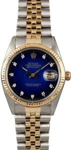 Pre-Owned Rolex Datejust 16013 Blue Vignette Diamond Dial